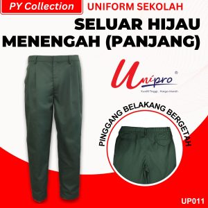 Seluar Menengah Hijau Bergetah (Cotton) Jenama Unipro