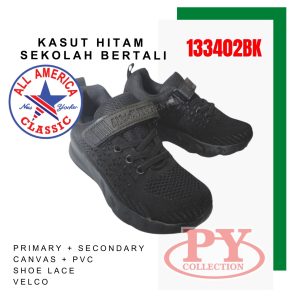BLACK SHOE ( KASUT SEKOLAH ALL AMERICA HITAM ) - 133402BK