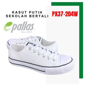 KASUT SEKOLAH JENAMA PALLAS X-SERIES KASUT PUTIH BERTALI (PX37-204W / PX37-1204W)